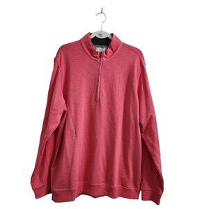 AdiPure‎ by Adidas Mens Golf Sweater XL Salmon Pink 1/4 Zip Pullover Outdoor